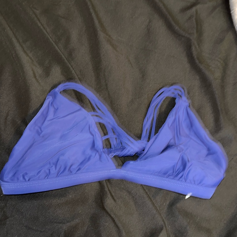 Blue cross back bikini top